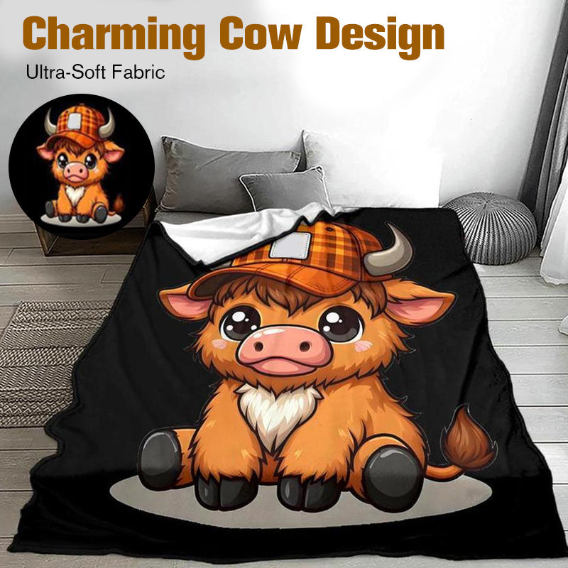 🎁Soft & Cozy Cartoon Cow Blanket