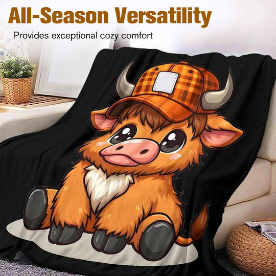 🎁Soft & Cozy Cartoon Cow Blanket