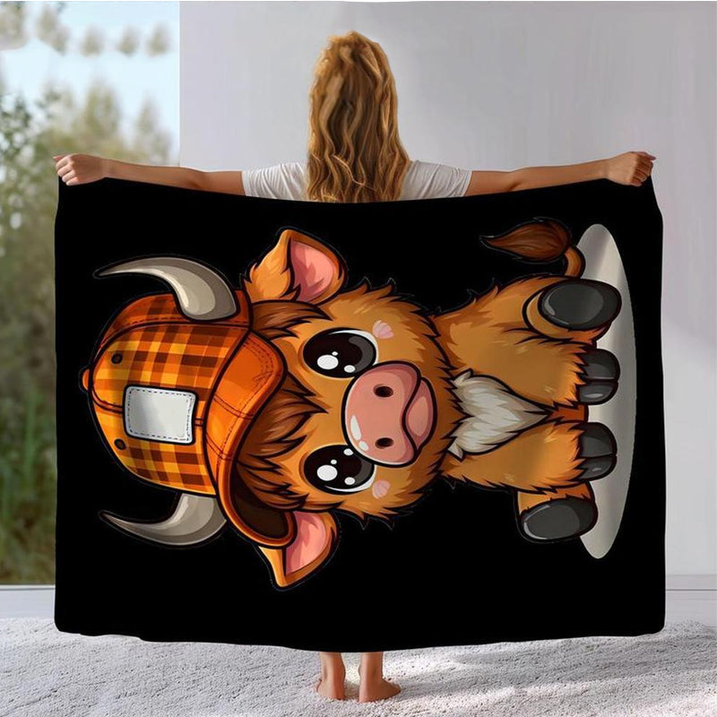 🎁Soft & Cozy Cartoon Cow Blanket