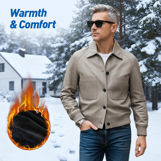 🖤Black Friday-salg: 50 % RABATT🖤 Klassisk herrejakke med aristokratisk skinn i ekte skinn