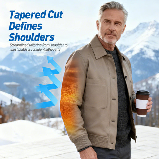 🖤Black Friday-salg: 50 % RABATT🖤 Klassisk herrejakke med aristokratisk skinn i ekte skinn