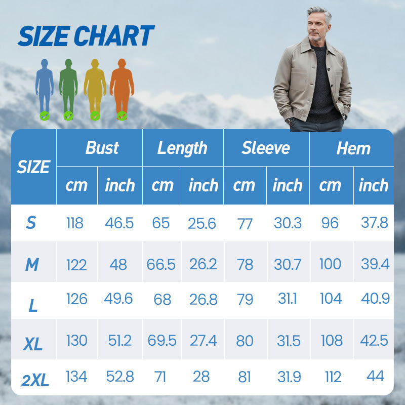 🖤Black Friday-salg: 50 % RABATT🖤 Klassisk herrejakke med aristokratisk skinn i ekte skinn