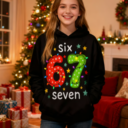 🎁Christmas Sale 50% OFF🎄Kids' "67" Graphic Christmas Pullover Hoodies