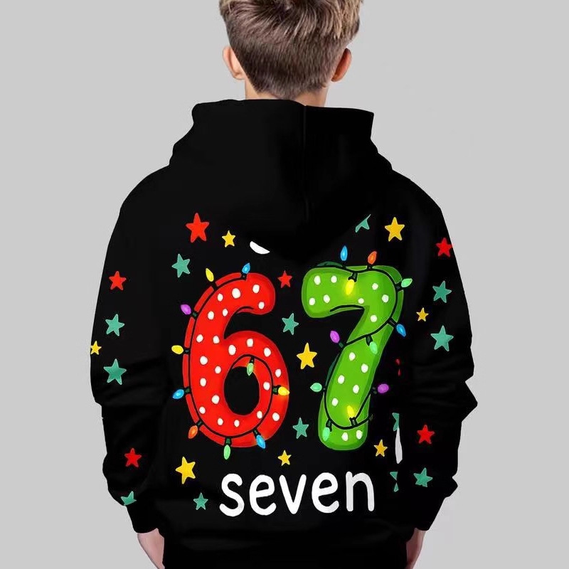 🎁Christmas Sale 50% OFF🎄Kids' "67" Graphic Christmas Pullover Hoodies