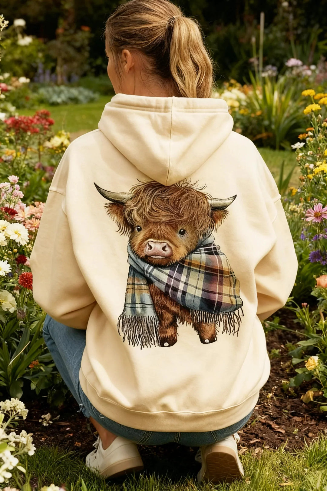 🦬Cute Highland Cow Cozy Fleece-Lined Hooded Sweatshirt🎁