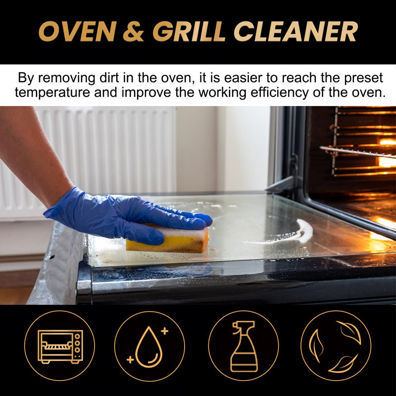 Oven & Grill Cleaner Spray – Dissolves Grease in 5 Mins, No Scrubbing & Eliminates Odors