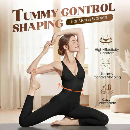 💞50K+ SOLD!🌸High-Stretch V-Neck Jumpsuit – All-day ease for fitness & beyond. Breathable, flexible & effortlessly chic. 🧘‍♀️💫Your go-to for movement.