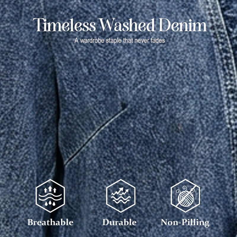 Women's Ruffle Trim Open-Front Denim Jacket – Lightweight, feminine & versatile – chic for any outfit