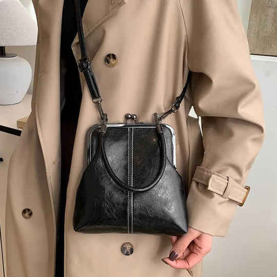 🔥HOT SALE!👝Vintage Kiss-Lock Bag – 2-in-1 Carry & Organized