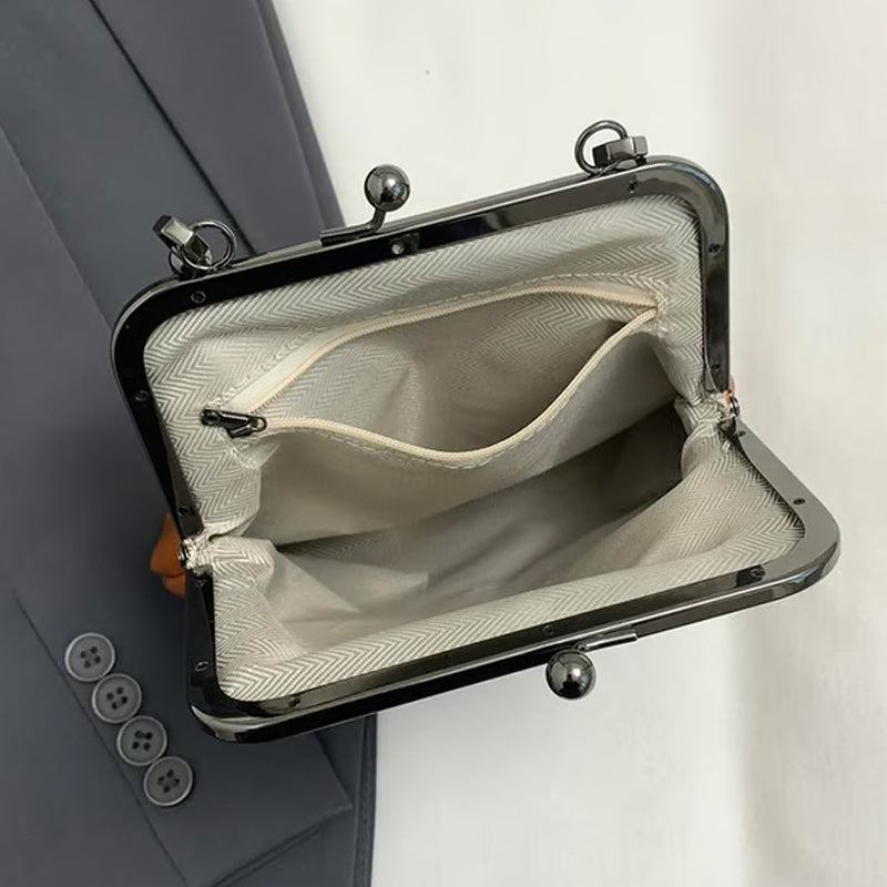 🔥HOT SALE!👝Vintage Kiss-Lock Bag – 2-in-1 Carry & Organized