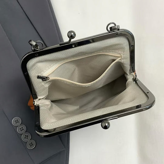 🔥HOT SALE!👝Vintage Kiss-Lock Bag – 2-in-1 Carry & Organized