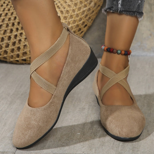 💎 50% OFF ELEGANT LOW WEDGE SHOES! 💎 Secure Elastic Strap, Lightweight & Breathable for All-Day Comfort and Style