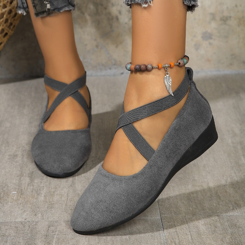 💎 50% OFF ELEGANT LOW WEDGE SHOES! 💎 Secure Elastic Strap, Lightweight & Breathable for All-Day Comfort and Style
