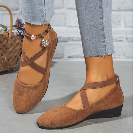 💎 50% OFF ELEGANT LOW WEDGE SHOES! 💎 Secure Elastic Strap, Lightweight & Breathable for All-Day Comfort and Style