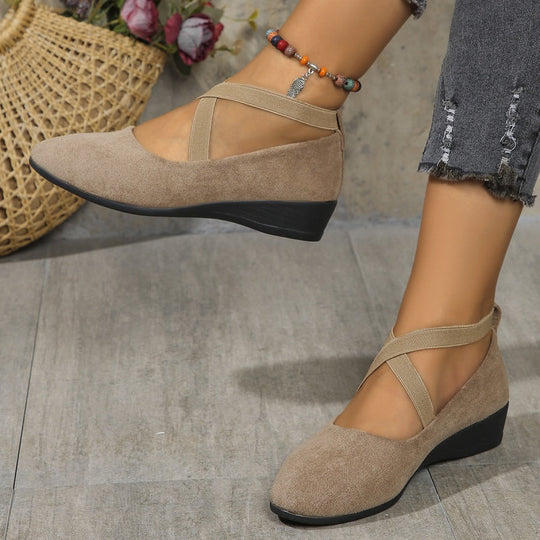 💎 50% OFF ELEGANT LOW WEDGE SHOES! 💎 Secure Elastic Strap, Lightweight & Breathable for All-Day Comfort and Style