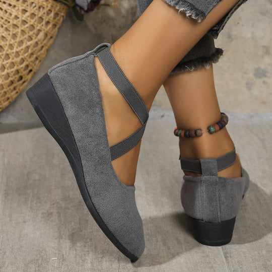 💎 50% OFF ELEGANT LOW WEDGE SHOES! 💎 Secure Elastic Strap, Lightweight & Breathable for All-Day Comfort and Style