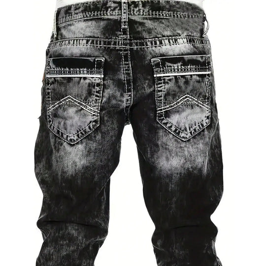 🔥 Men's Fashion Creative Stretch Denim Jeans – Minimalist Style, Perfect for Summer & Emo-Inspired Look 💙