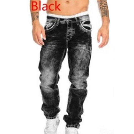 🔥 Men's Fashion Creative Stretch Denim Jeans – Minimalist Style, Perfect for Summer & Emo-Inspired Look 💙