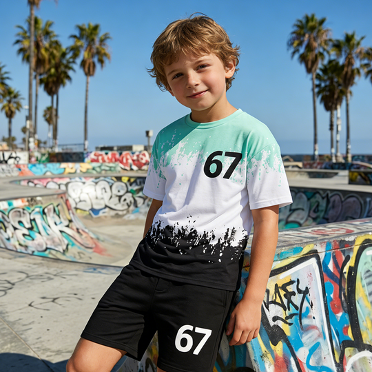 ⏳50% OFF NOW !!⏰Boys' 3D Print T-Shirt & Shorts Set