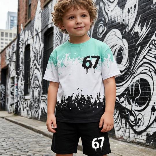 ⏳50% OFF NOW !!⏰Boys' 3D Print T-Shirt & Shorts Set
