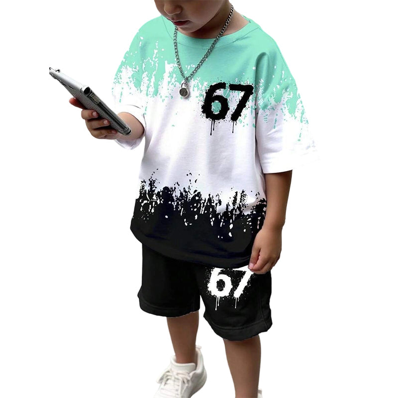⏳50% OFF NOW !!⏰Boys' 3D Print T-Shirt & Shorts Set