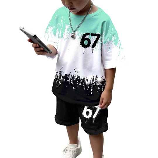 ⏳50% OFF NOW !!⏰Boys' 3D Print T-Shirt & Shorts Set