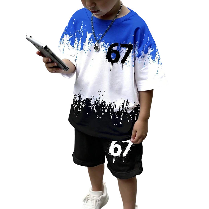 ⏳50% OFF NOW !!⏰Boys' 3D Print T-Shirt & Shorts Set