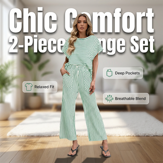 Women's Striped 2-Piece Lounge Set