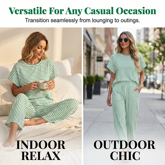 Women's Striped 2-Piece Lounge Set