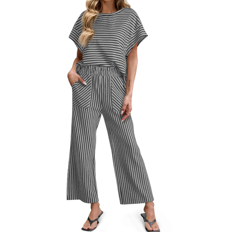 Women's Striped 2-Piece Lounge Set