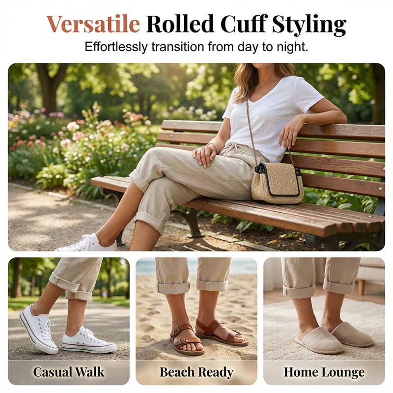 Women’s Casual Cotton Linen Capris – Breathable, Comfortable & Effortlessly Chic