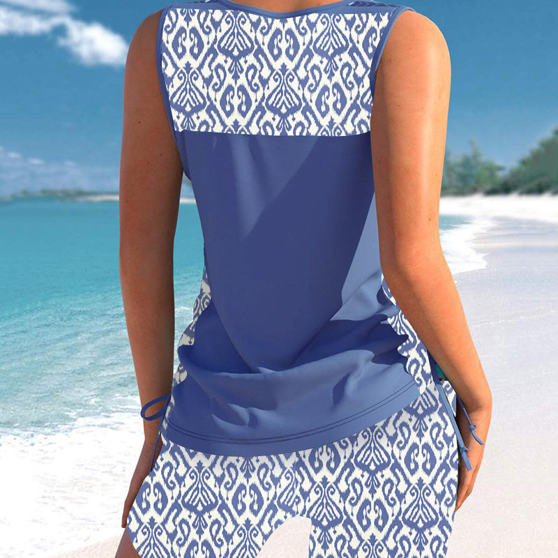 🔥Summer Sale 50% OFF🎁Women's Printed Tankini Swimsuit – 2-Piece Tummy Control Set 🌸