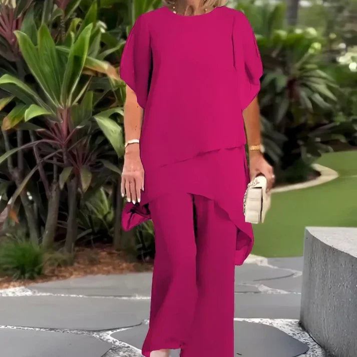 📢2026 Hot Sale 50% OFF💞Charming Irregular Top & Wide Leg Pants Set✨