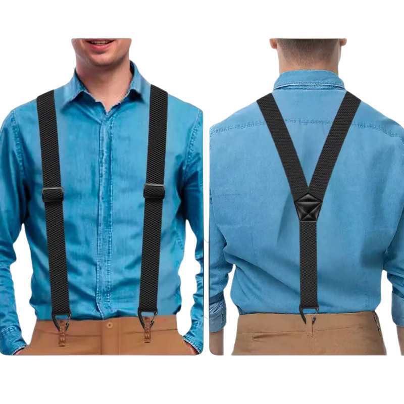 👔Men's Suspenders with X-Back & Clip Fasteners – Sturdy Clips, Wide Straps & Adjustable