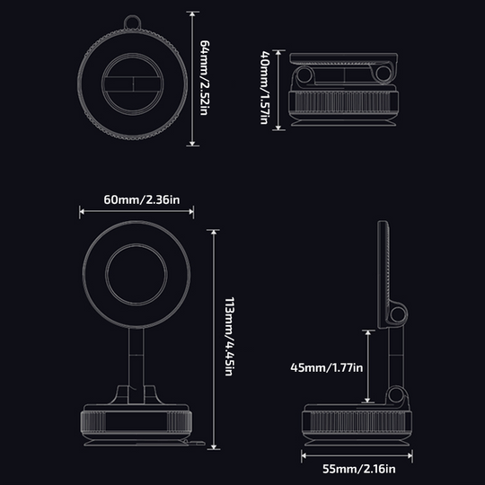 Vacuum Magnetic Suction Car Phone Holder