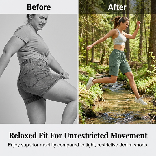 🌞LIMITED-TIME 50% OFF! 🩳 Women's Quick-Dry Cargo Shorts – UPF 50+, Multiple Pockets, Adjustable Waist 🏕️