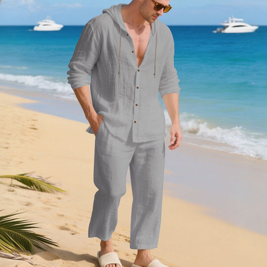 ⌛Limited-Time Offer🛍️Men's Breathable Linen Hooded Two-Piece Set