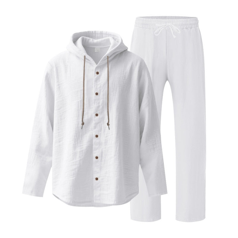 ⌛Limited-Time Offer🛍️Men's Breathable Linen Hooded Two-Piece Set