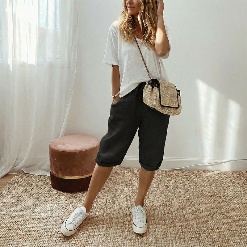 ⏳Limited-time 50% off⏰Women's Casual Cotton Linen Capris👖