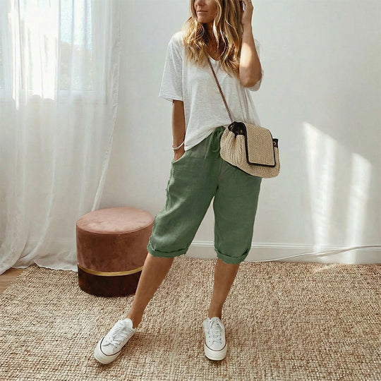 ⏳Limited-time 50% off⏰Women's Casual Cotton Linen Capris👖