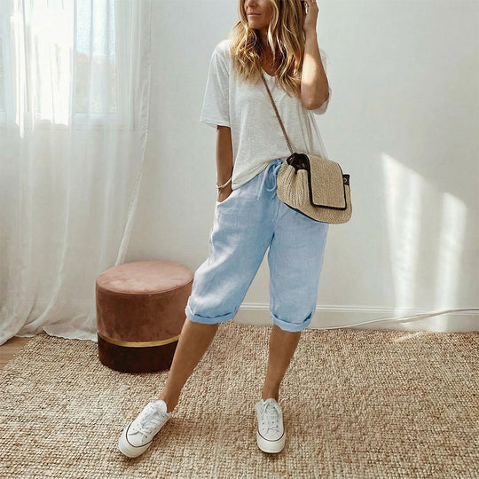 ⏳Limited-time 50% off⏰Women's Casual Cotton Linen Capris👖