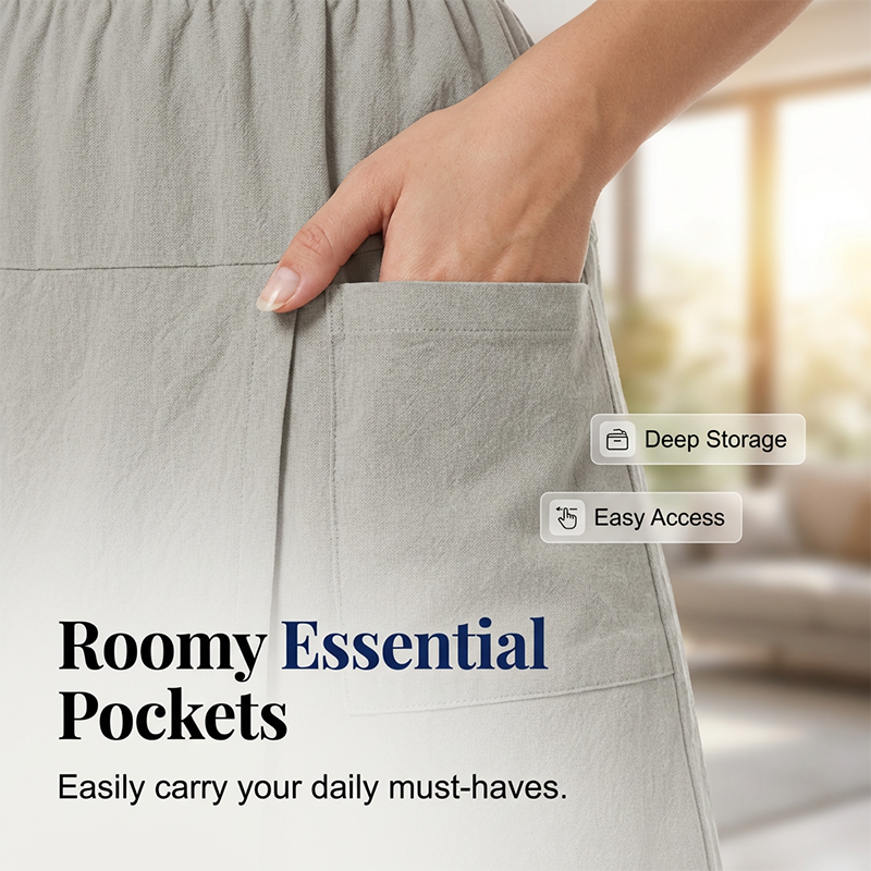 Limited-Time⌛🌿 Flattering Asymmetrical Skort with Essential Pockets – Skirt Elegance Meets Shorts Practicality