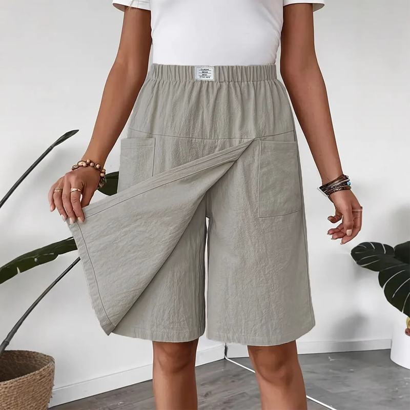 Limited-Time⌛🌿 Flattering Asymmetrical Skort with Essential Pockets – Skirt Elegance Meets Shorts Practicality