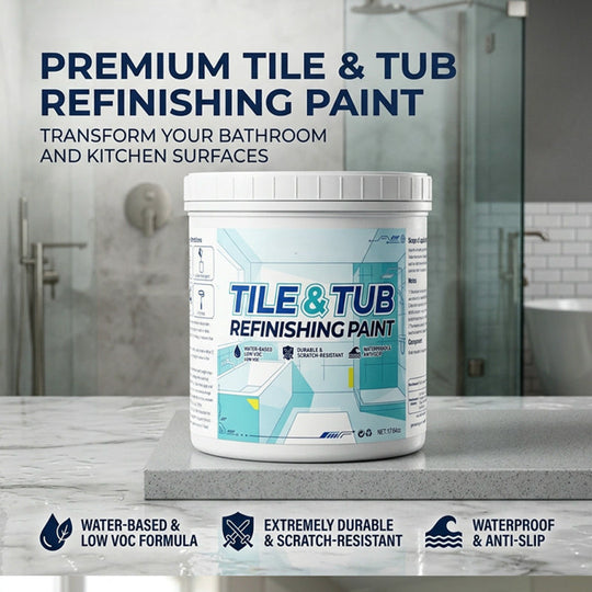 🥳2026 HOT SALE🥳💞50K+ SOLD!🛁🎨 Tile & Tub Refinishing Paint Kit – Waterproof, anti‑slip finish. Covers stains & cracks. Easy DIY, no pro needed. ✨🛡️