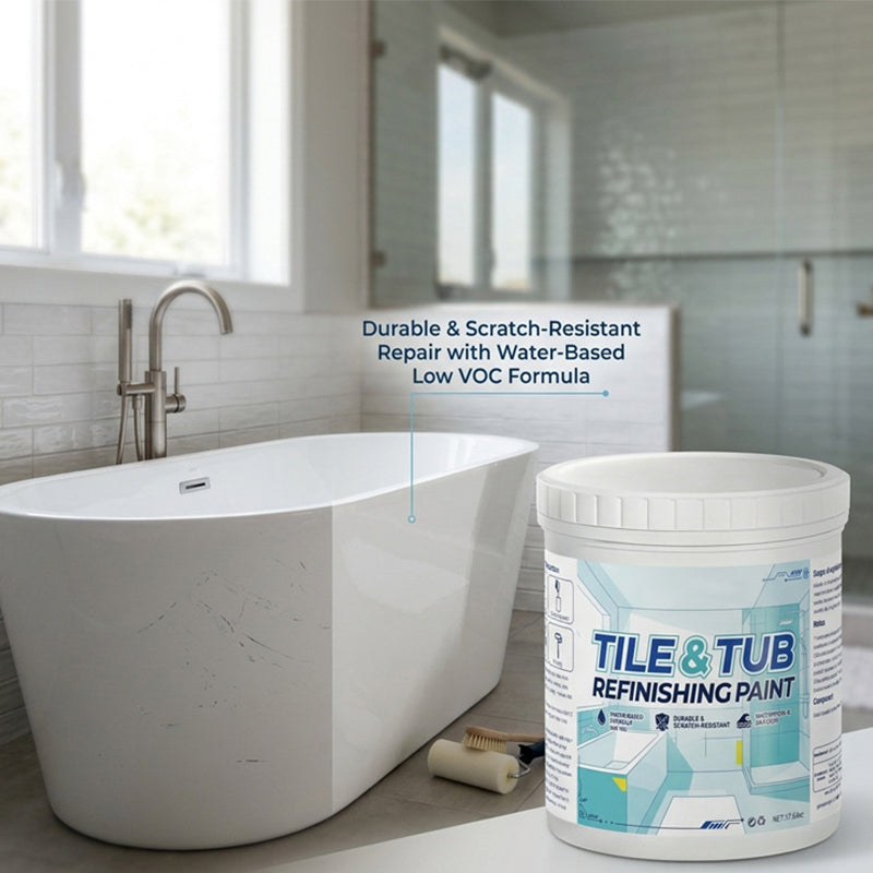 🥳2026 HOT SALE🥳💞50K+ SOLD!🛁🎨 Tile & Tub Refinishing Paint Kit – Waterproof, anti‑slip finish. Covers stains & cracks. Easy DIY, no pro needed. ✨🛡️