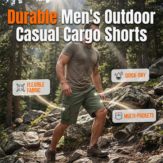 🩳 LIMITED-TIME 50% OFF! 💥 Men's Outdoor Casual Cargo Shorts – Multi-Pocket, Durable Cotton, Relaxed Fit ✨
