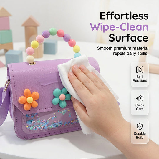 Children's Sequin Flower Pearl Handbag