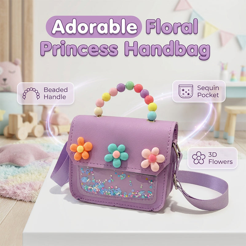 Children's Sequin Flower Pearl Handbag