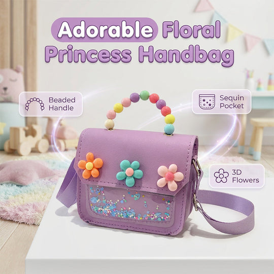 Children's Sequin Flower Pearl Handbag