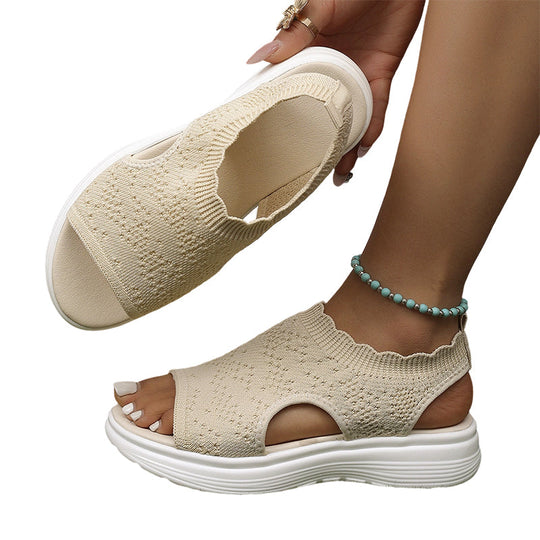 ⏳Time-Limited Special⏰Women's Breathable Knit Platform Sandals